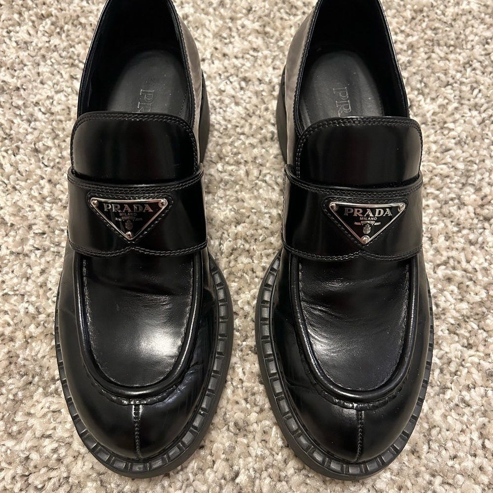 Prada black loafers